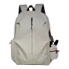 A simple and fashionable white backpack, a lightweight and large-capacity casual travel bag for student commuting Item Picture